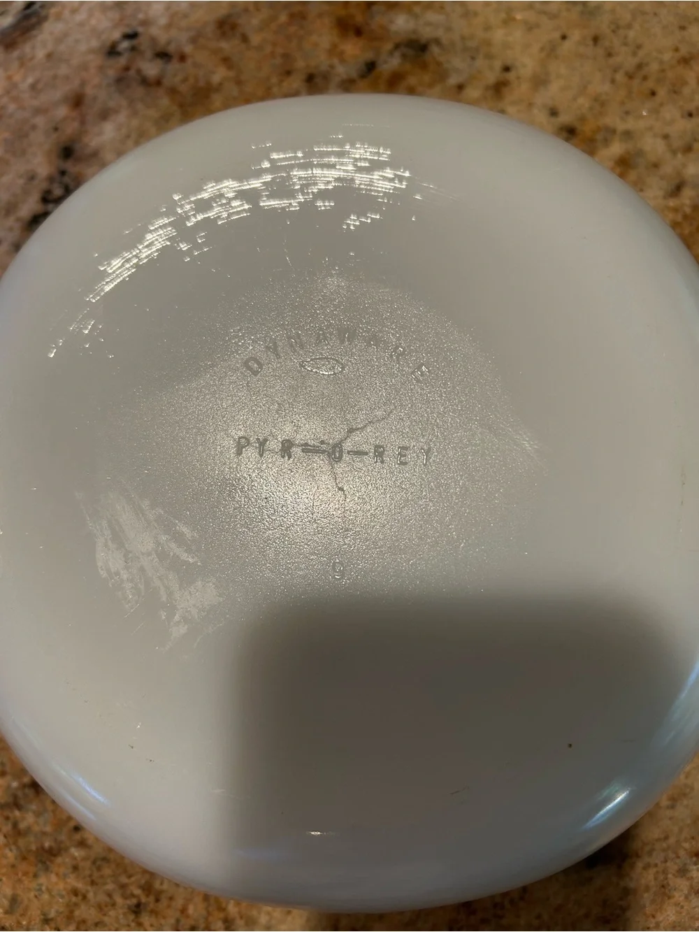 Dynaware PYR-O-REY Opal Glass Casserole Brown Floral Daisy 8”W 3”deep 1.5Qt